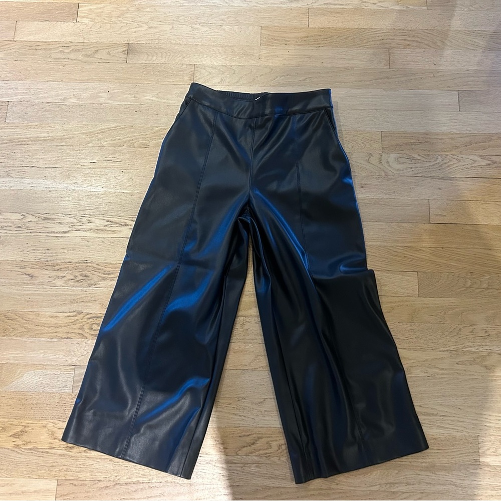 Brochu Walker Black leather culotte Pants